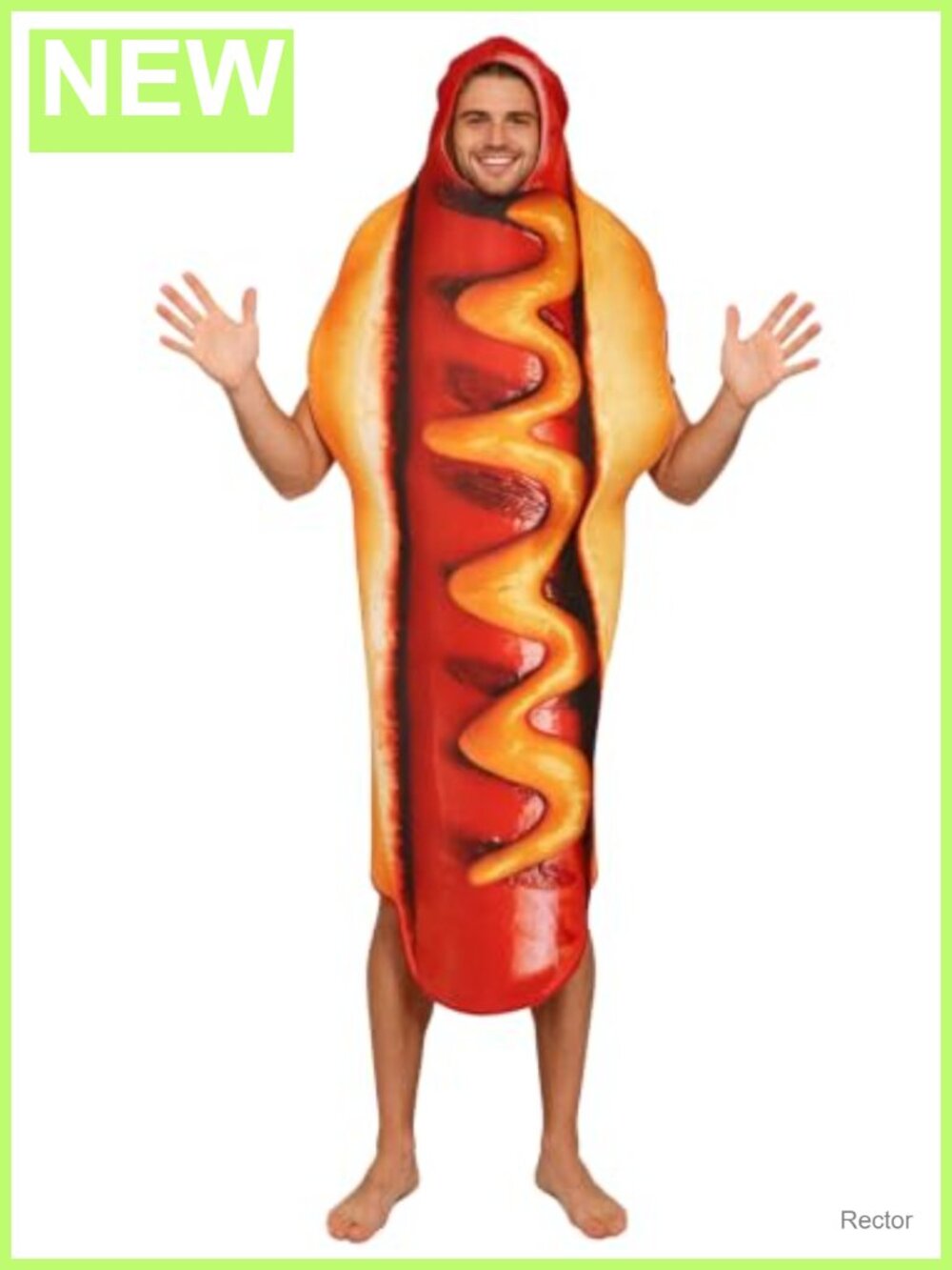 Hot Dog Costume Adult Jumpsuit Halloween Cosplay Food Outfit Polyester